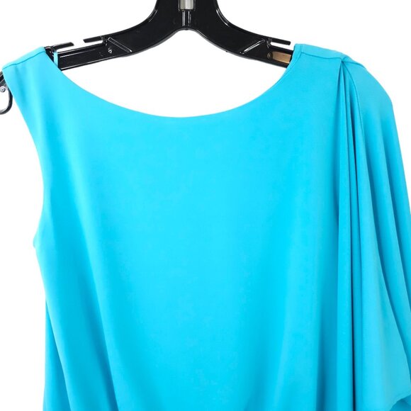 Max And Cleo One Shoulder Flowy Sleeve Dress Womens Size 4 Above Knee Stretchy - Picture 14 of 16